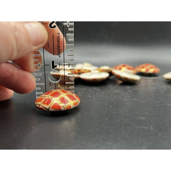 Orange Gold Hand-made Ceramic / Stoneware Shank Buttons Hand Etched ITALY 82G - Picture 9 of 10